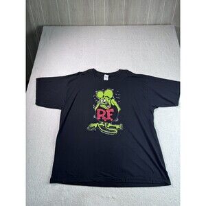 Vintage 2002 Rat Fink T-Shirt Men's XXL Black Gildan Ultra Cotton Ed Big Daddy